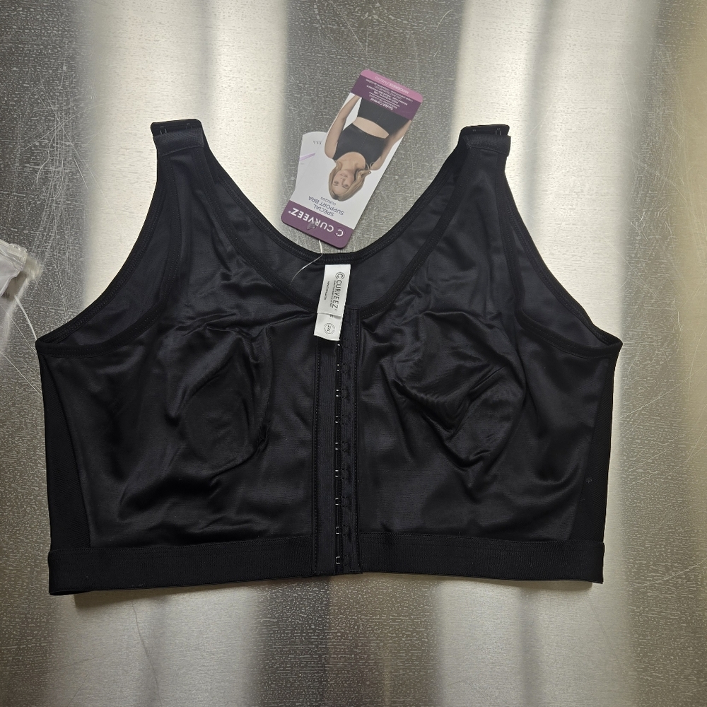 CURVEEZ Women's Black Front Closure Bra